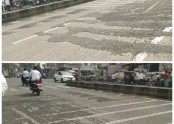 ऐका हो ऐका.. इंदापूरात पीडब्ल्यूडीच्या कामाने प्रवाशीही गहिवरला.. खातं एवढं प्रामाणिक की, रात्री स्पीड ब्रेकर उभा केला.. तिसऱ्या दिवशी त्याचापार भुगा झाला..!