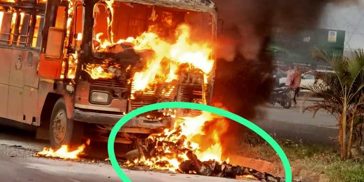 धक्कादायक : पुणे सातारा महामार्गावर बस पेटली! एका प्रवाशाचा अक्षरशः कोळसा!