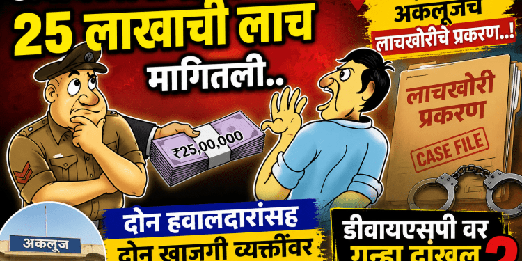अकलूजच्या डीवायएसपी साठी हवालदाराने २५ लाखाची लाच मागितली.. वाघ तर अडकलाच, पण हकनाक आबाही अडकला..!